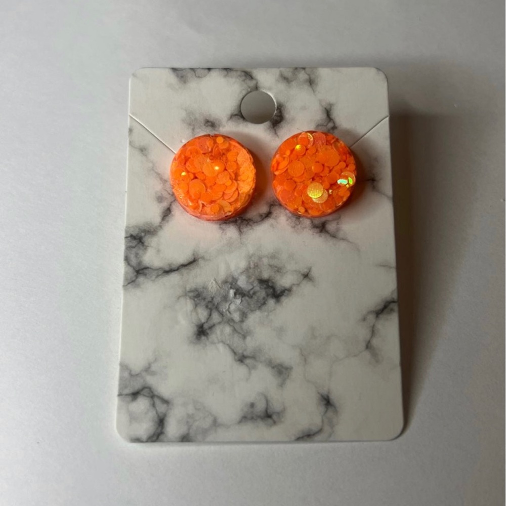 Round Orange Studs